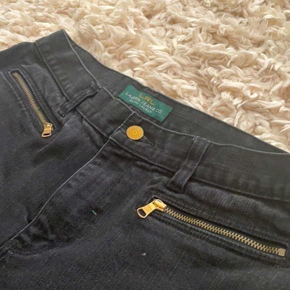 RALPH LAUREN BLACK DENIM STRAIGHT LEG JEANS, SIZE 10 - Picture 4 of 7